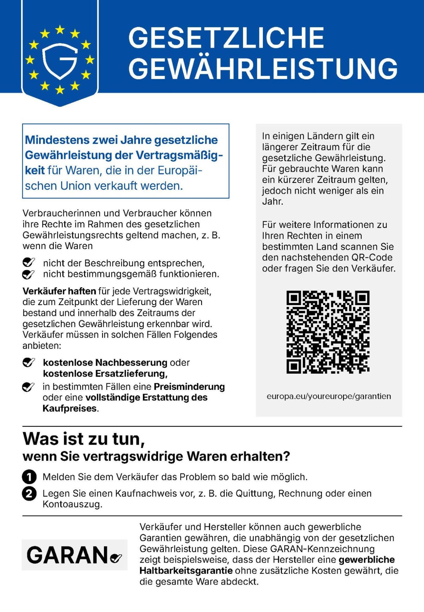EU Gewährleistung
